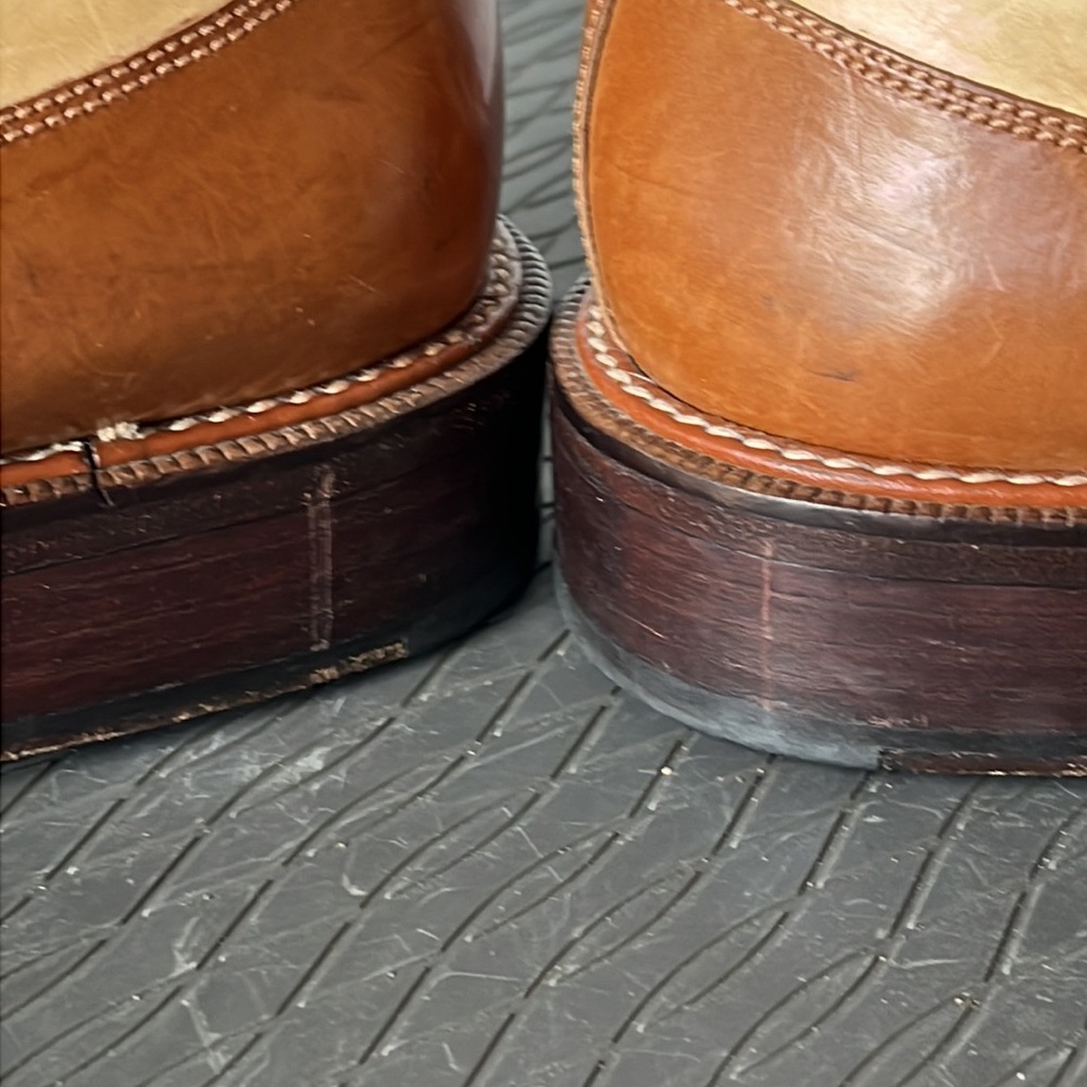 Two-Tone MAGNANNI Tan Oxford Blucher Square Toe Dress Shoes 12M SPAIN - Picture 12 of 16